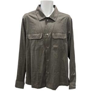 MNG by Mango Essentials Gray Shirt‎ Jacket Men's L Slim Fit Long Sleeve